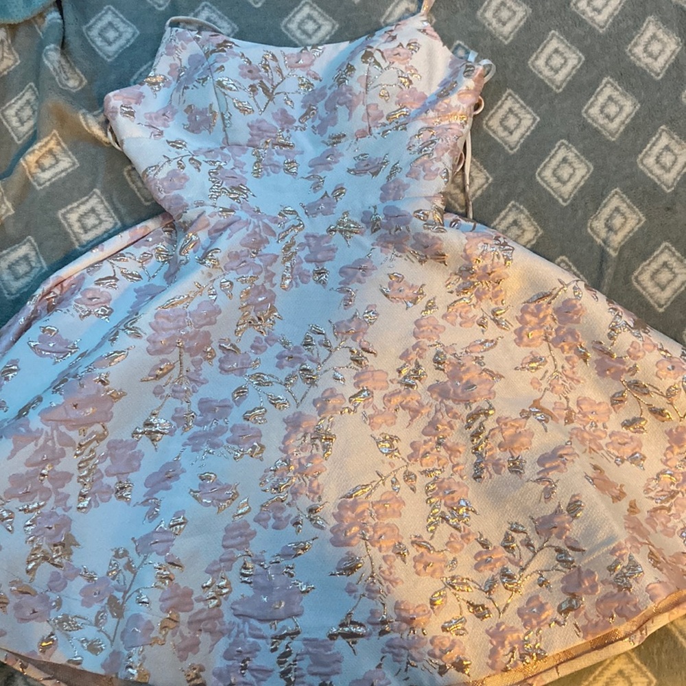 B. Darlin dress. White (pink and gold flowers)